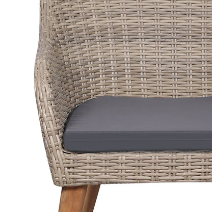 Set da Pranzo da Giardino 7 pz con Cuscini Marrone | homemem39