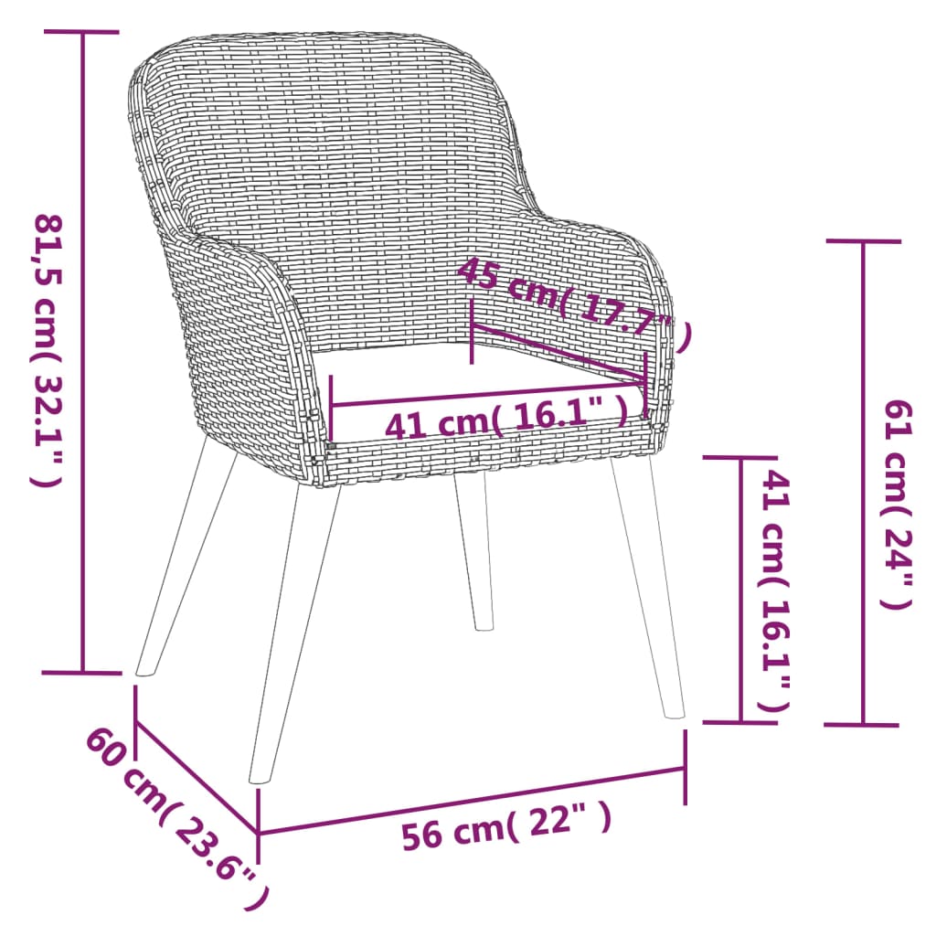 Set da Pranzo da Giardino 5 pz con Cuscini Nero | homemem39
