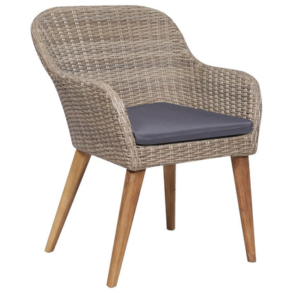 Set da Pranzo da Giardino 5 pz con Cuscini Marrone - homemem39