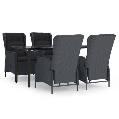 Set da Pranzo da Giardino 5 pz Grigio Scuro in Polyrattan | homemem39