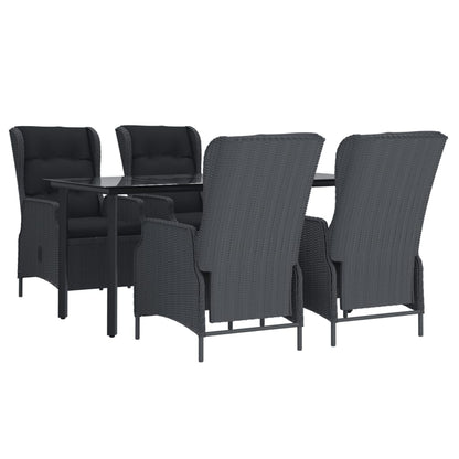 Set da Pranzo da Giardino 5 pz Grigio Scuro in Polyrattan | homemem39