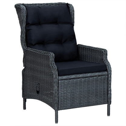 Set da Pranzo da Giardino 5 pz Grigio Scuro in Polyrattan | homemem39