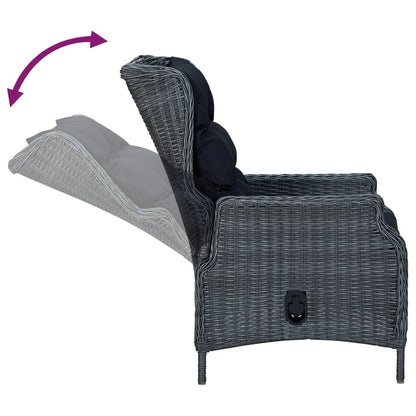 Set da Pranzo da Giardino 5 pz Grigio Scuro in Polyrattan | homemem39