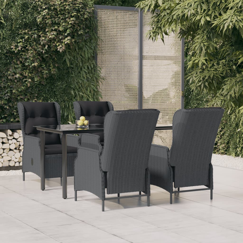 Set da Pranzo da Giardino 5 pz Grigio Scuro in Polyrattan | homemem39