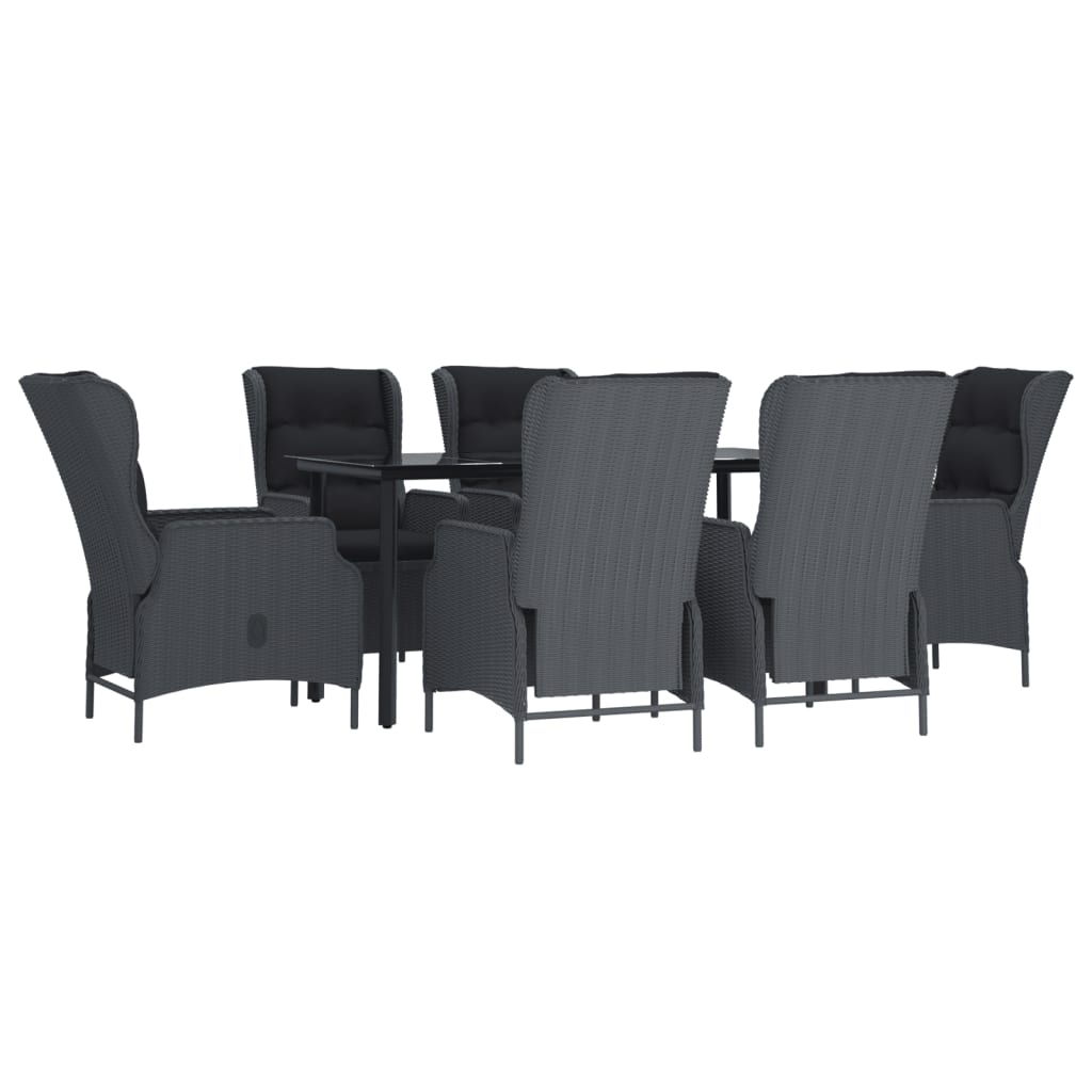 Set da Pranzo da Giardino 7 pz Grigio Scuro in Polyrattan | homemem39