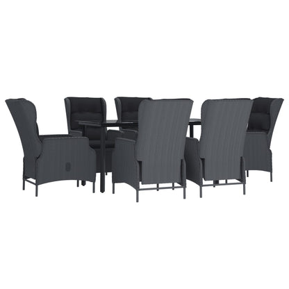 Set da Pranzo da Giardino 7 pz Grigio Scuro in Polyrattan | homemem39