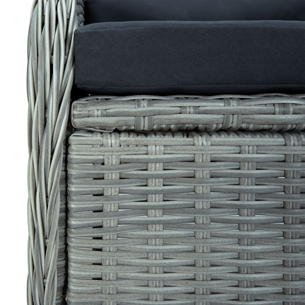 Set da Pranzo da Giardino 5 pz Grigio Chiaro in Polyrattan | homemem39