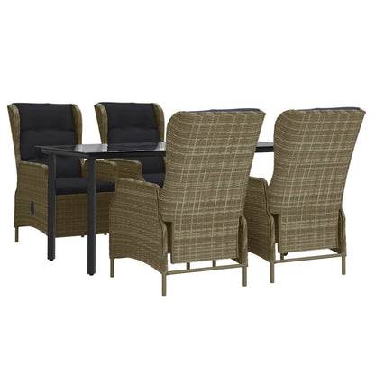 Set da Pranzo da Giardino 5 pz Marrone in Polyrattan | homemem39