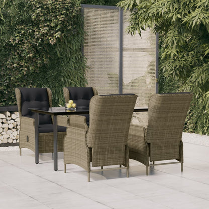 Set da Pranzo da Giardino 5 pz Marrone in Polyrattan | homemem39