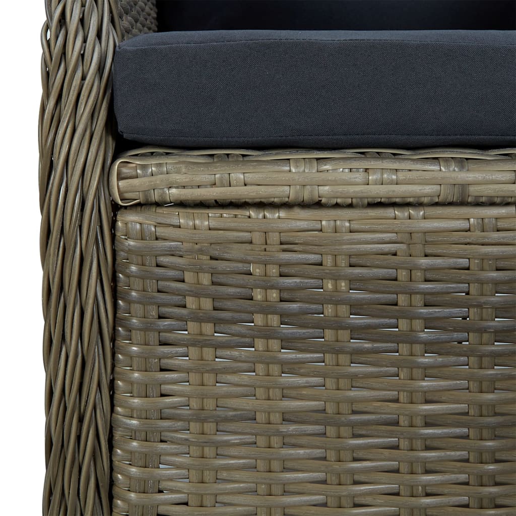 Set da Pranzo da Giardino 7 pz Marrone in Polyrattan | homemem39