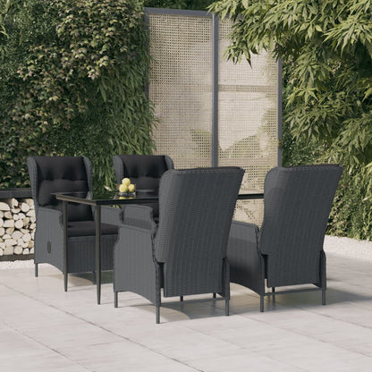 Set da Pranzo da Giardino 5 pz Grigio Scuro in Polyrattan - homemem39