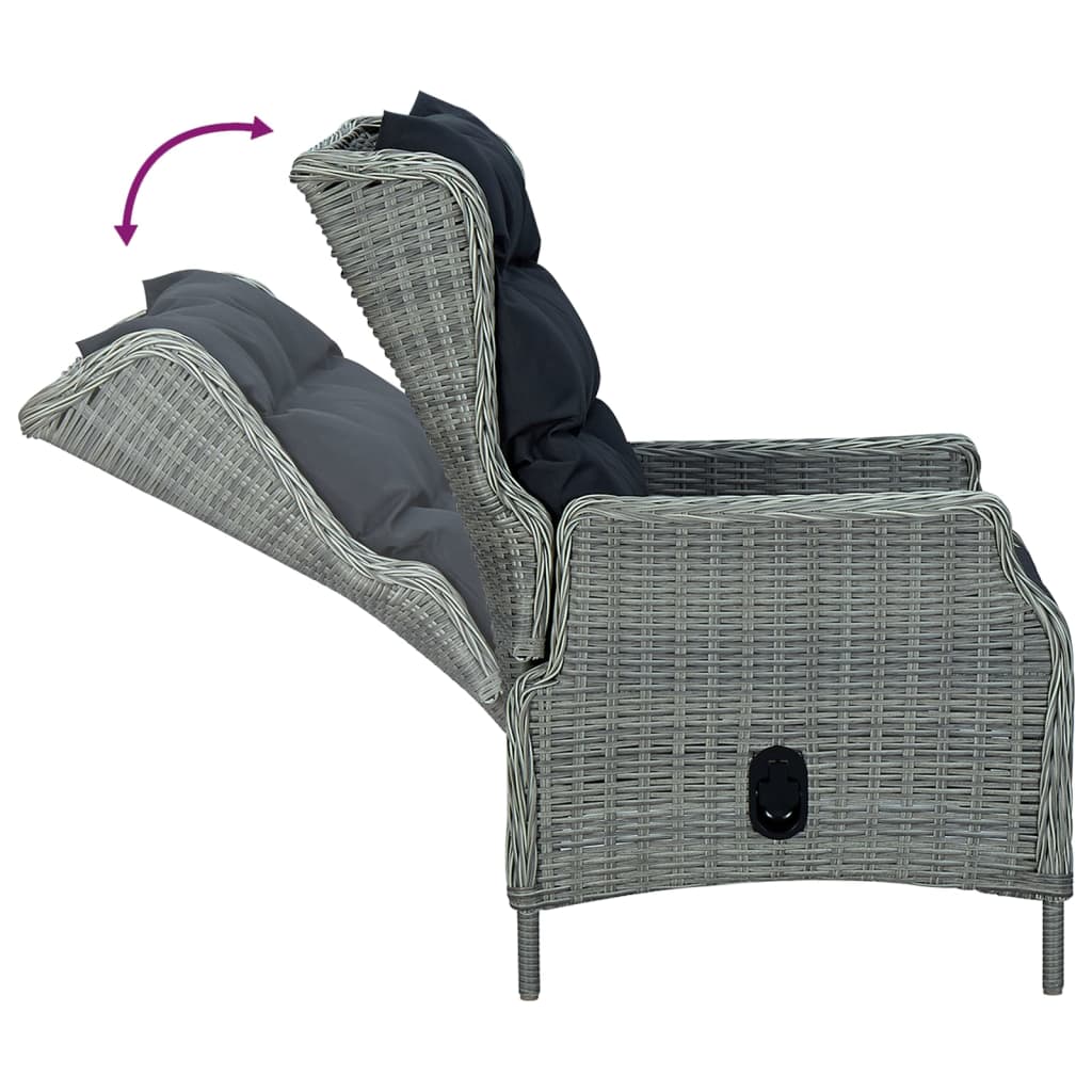 Set da Pranzo da Giardino 5 pz Grigio Chiaro in Polyrattan | homemem39