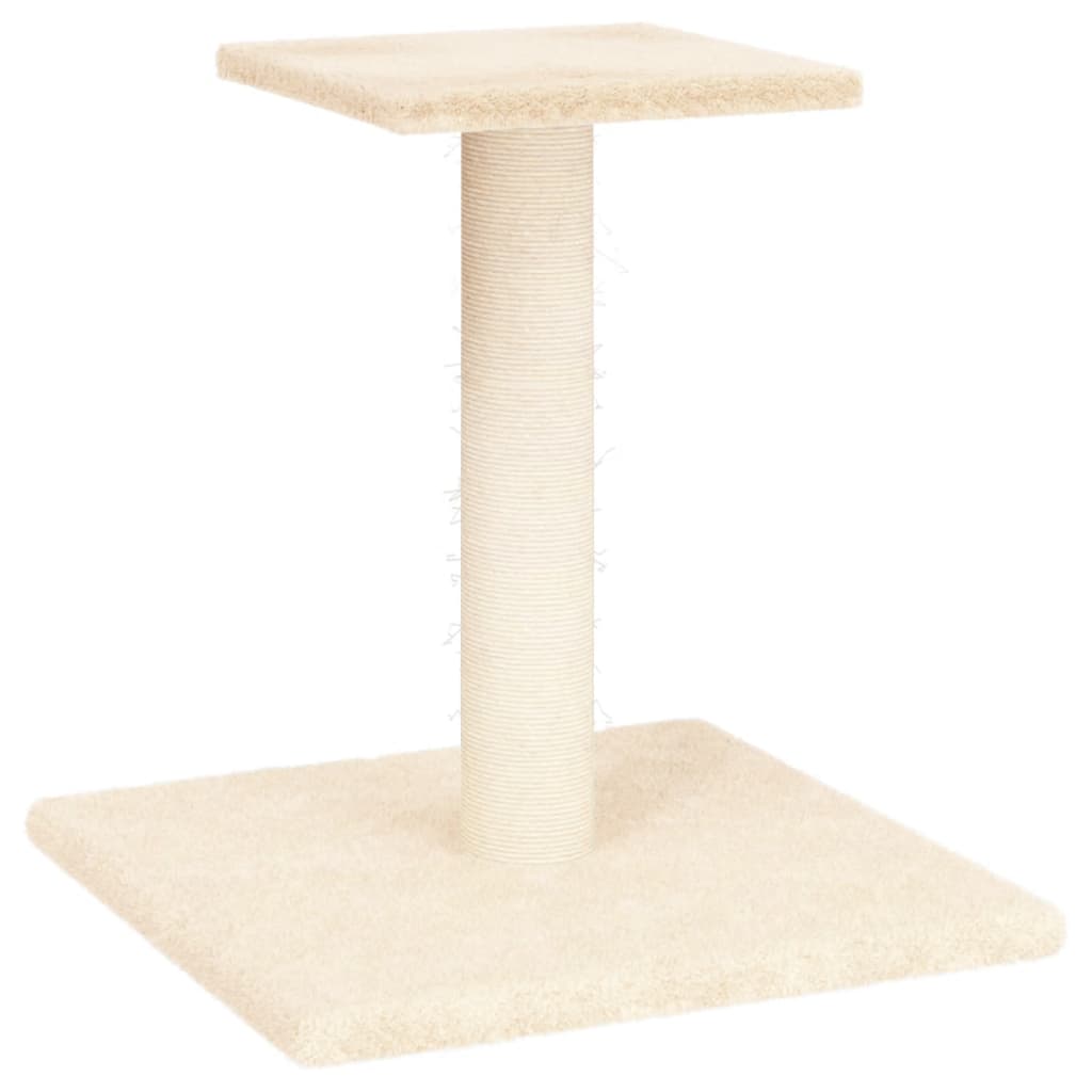 Palo Tiragraffi per Gatti con Piattaforma Crema 38 cm | homemem39