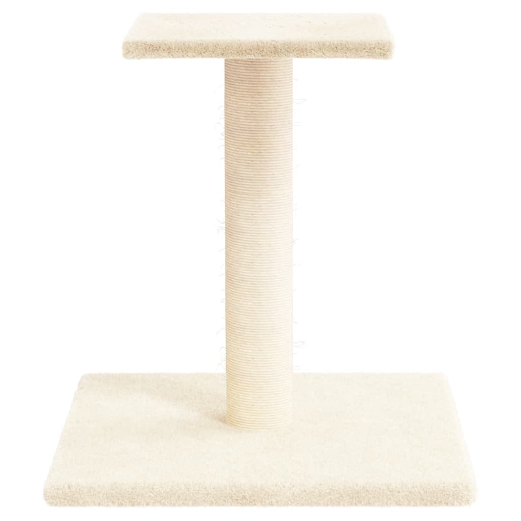 Palo Tiragraffi per Gatti con Piattaforma Crema 38 cm | homemem39