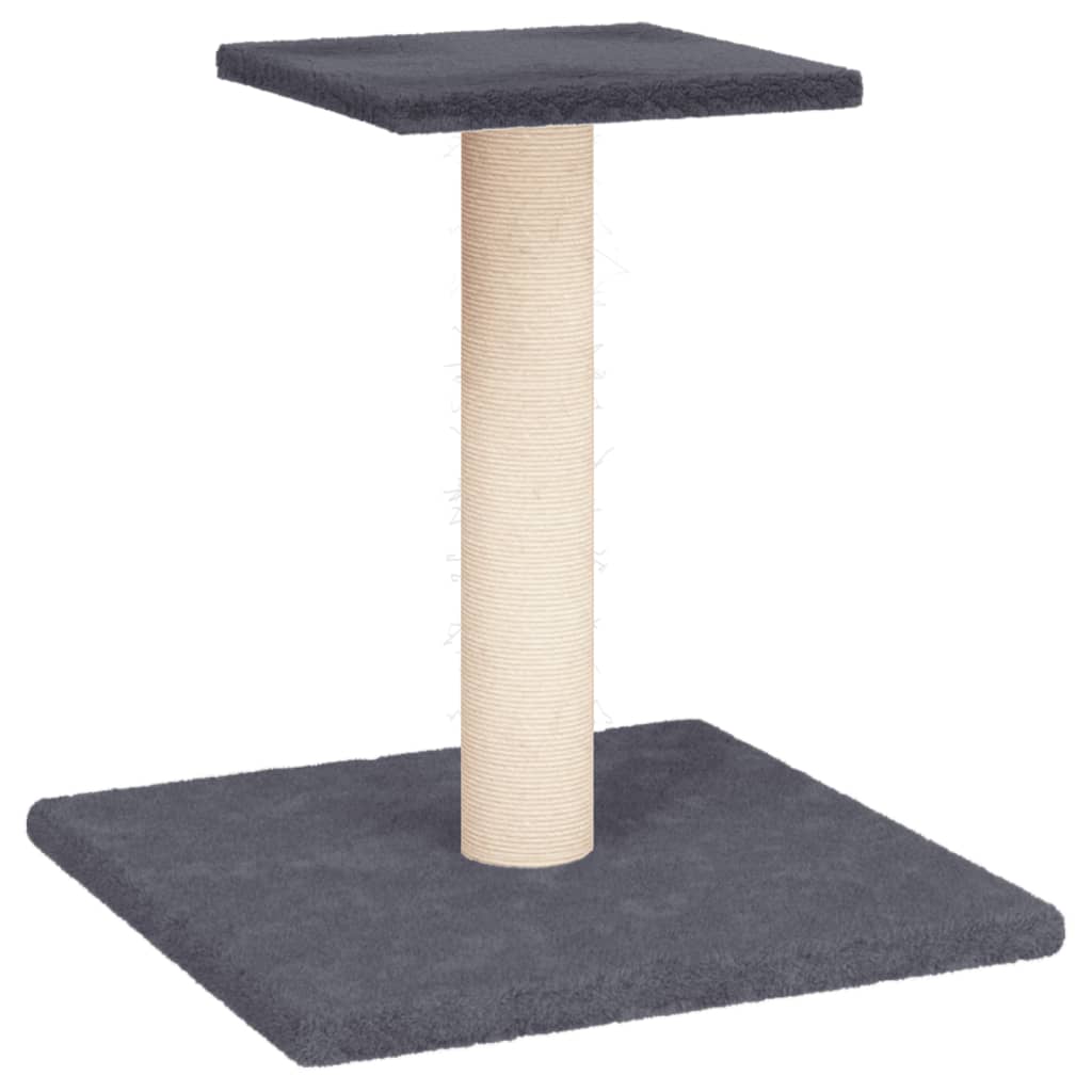 Palo Tiragraffi per Gatti con Piattaforma Grigio Scuro 38 cm | homemem39