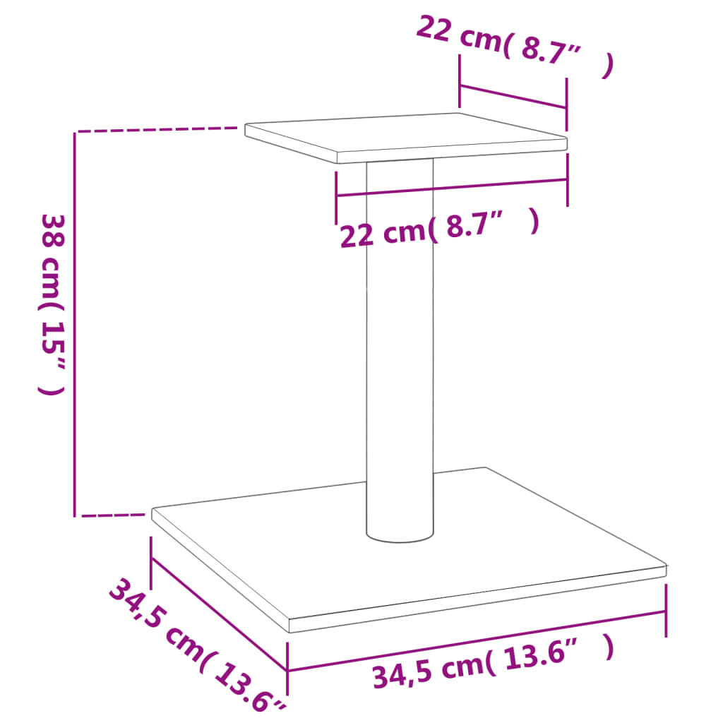 Palo Tiragraffi per Gatti con Piattaforma Grigio Scuro 38 cm | homemem39