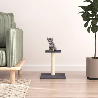 Palo Tiragraffi per Gatti con Piattaforma Grigio Scuro 38 cm | homemem39