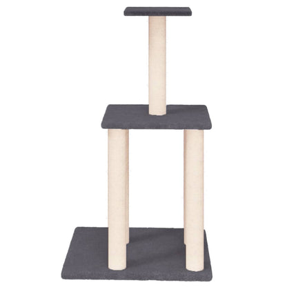 Albero per Gatti con Tiragraffi in Sisal Grigio Scuro 85,5 cm - homemem39