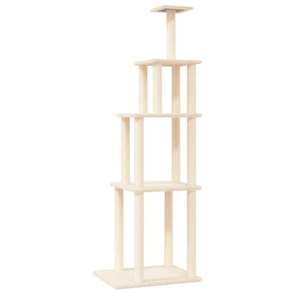Albero per Gatti con Tiragraffi in Sisal Crema 183 cm - homemem39