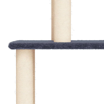 Albero per Gatti con Tiragraffi in Sisal Grigio Scuro 183 cm | homemem39