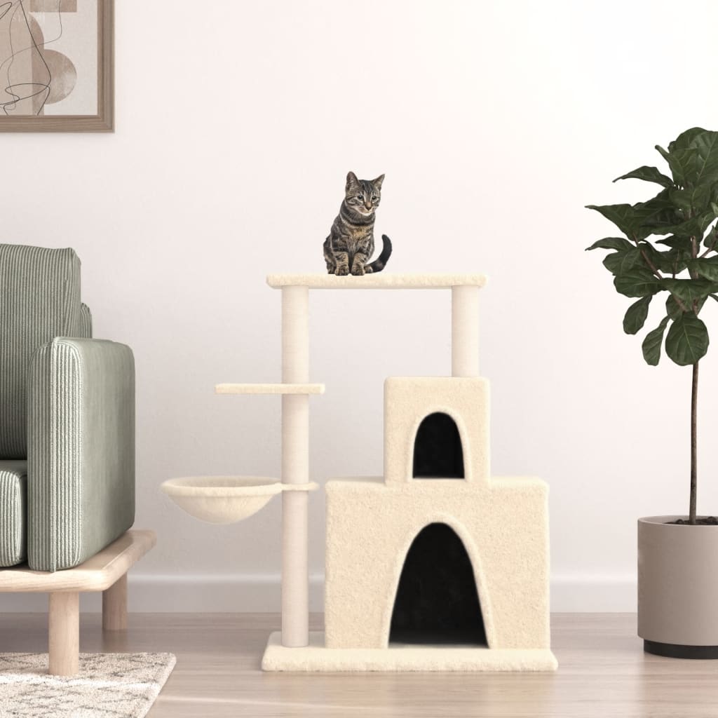 Albero per Gatti con Tiragraffi in Sisal Crema 83 cm | homemem39