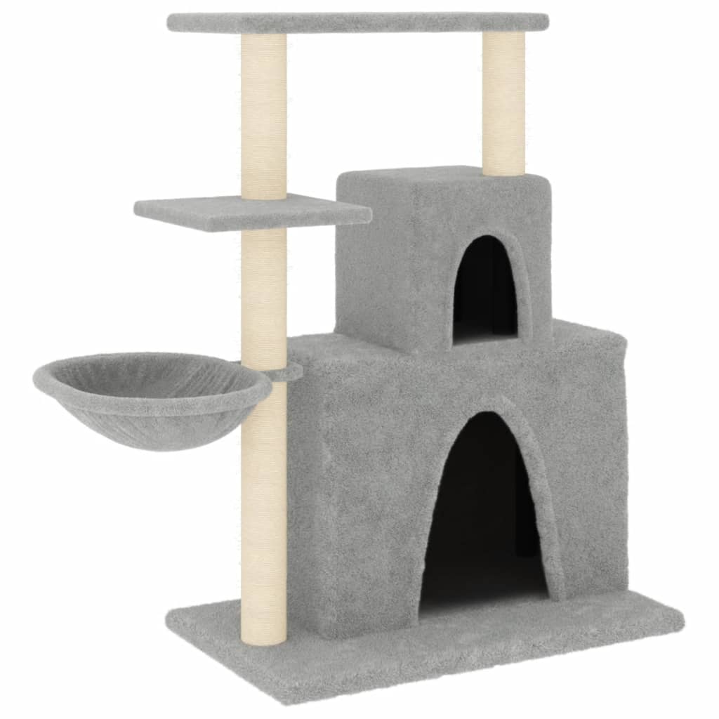 Albero per Gatti con Tiragraffi in Sisal Grigio Chiaro 83 cm - homemem39