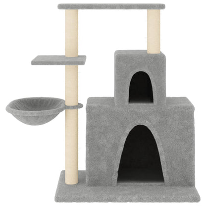 Albero per Gatti con Tiragraffi in Sisal Grigio Chiaro 83 cm - homemem39