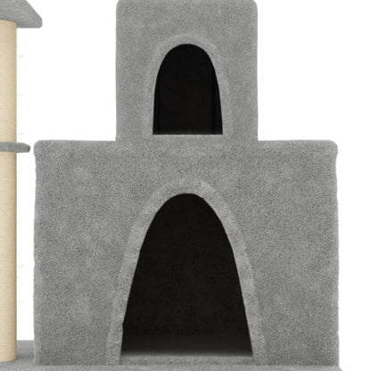 Albero per Gatti con Tiragraffi in Sisal Grigio Chiaro 83 cm