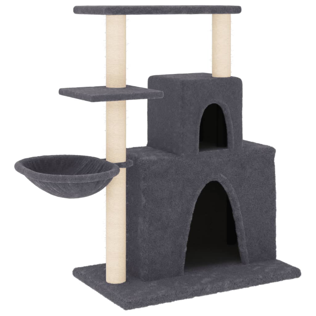 Albero per Gatti con Tiragraffi in Sisal Grigio Scuro 83 cm | homemem39