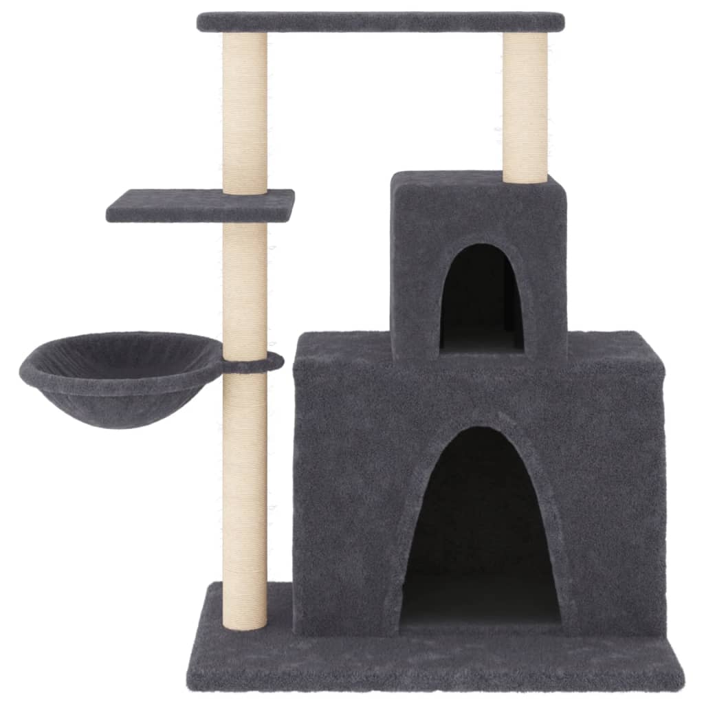 Albero per Gatti con Tiragraffi in Sisal Grigio Scuro 83 cm | homemem39