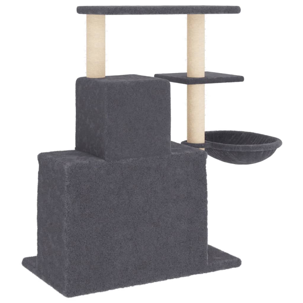 Albero per Gatti con Tiragraffi in Sisal Grigio Scuro 83 cm | homemem39