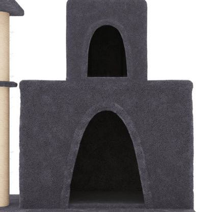 Albero per Gatti con Tiragraffi in Sisal Grigio Scuro 83 cm | homemem39