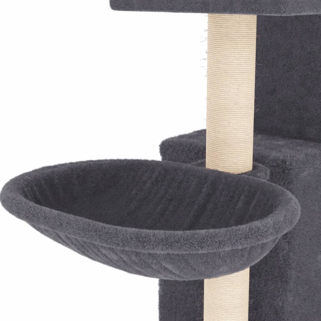 Albero per Gatti con Tiragraffi in Sisal Grigio Scuro 83 cm | homemem39