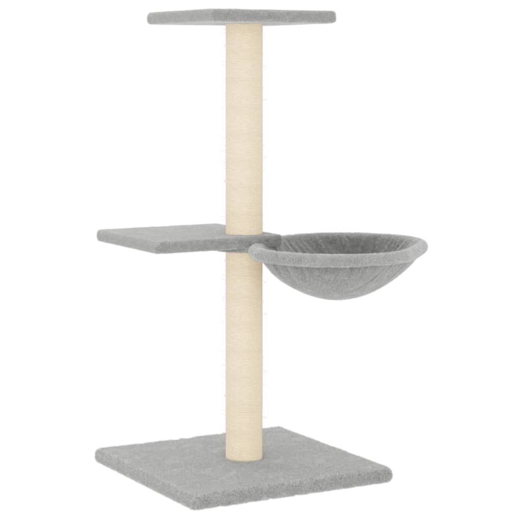 Albero per Gatti con Tiragraffi in Sisal Grigio Chiaro 72 cm | homemem39
