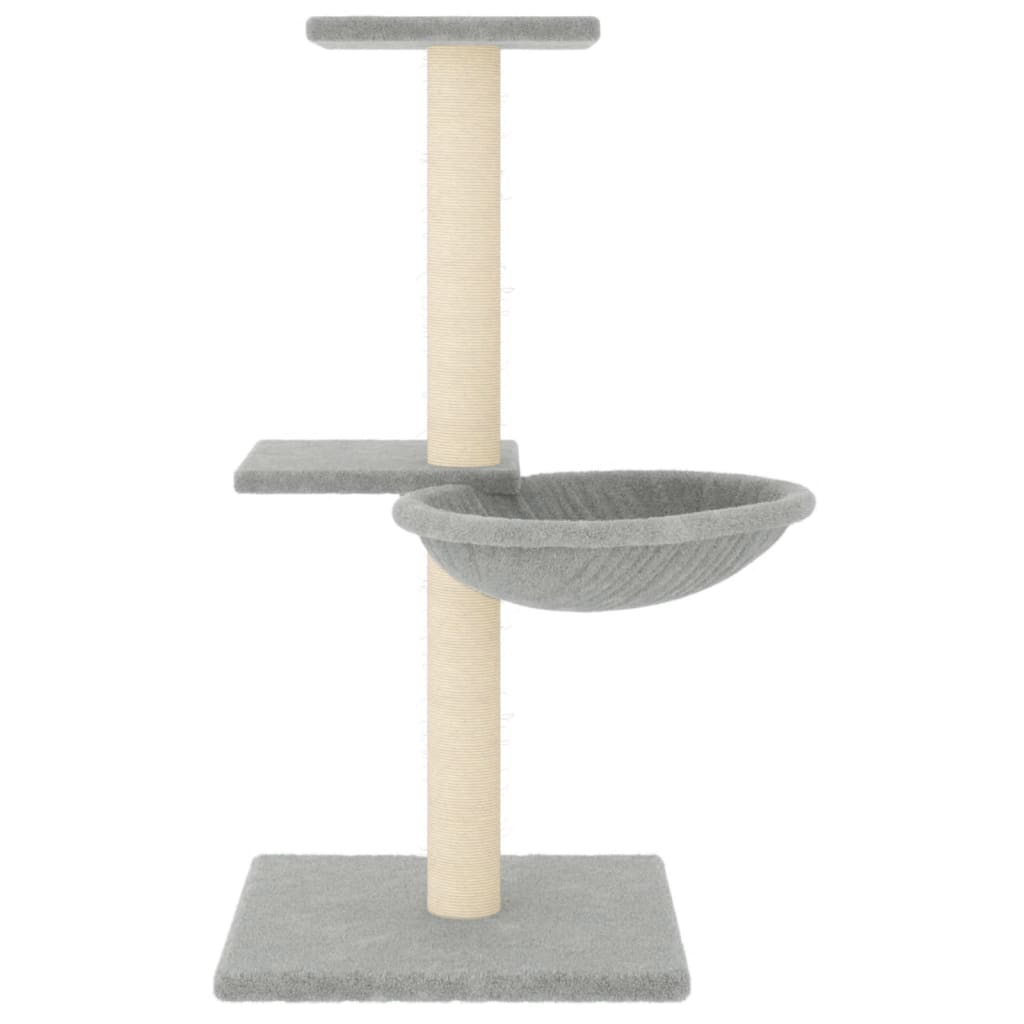 Albero per Gatti con Tiragraffi in Sisal Grigio Chiaro 72 cm | homemem39