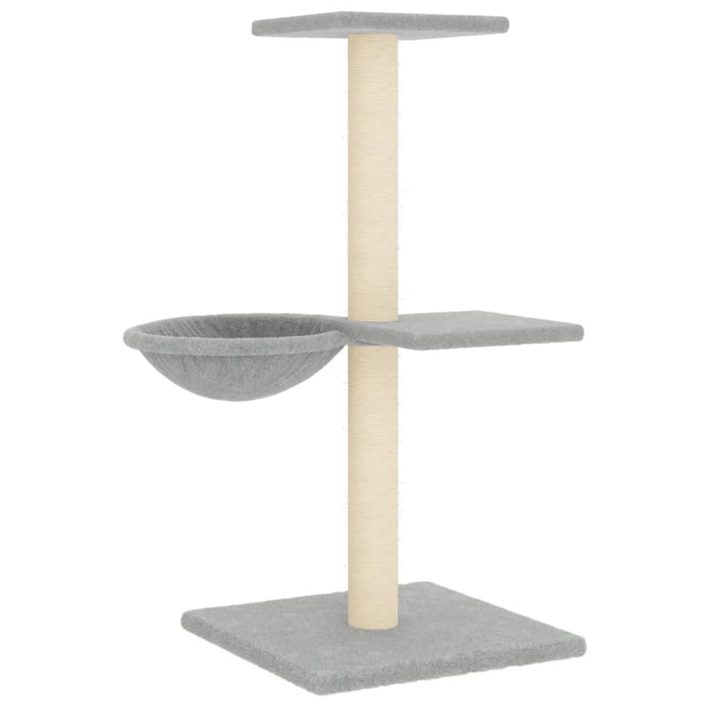 Albero per Gatti con Tiragraffi in Sisal Grigio Chiaro 72 cm | homemem39