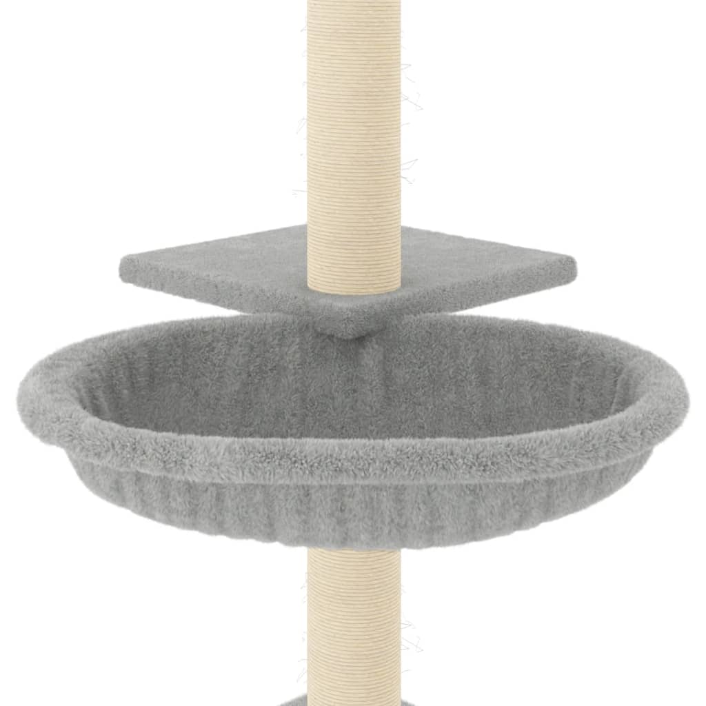 Albero per Gatti con Tiragraffi in Sisal Grigio Chiaro 72 cm | homemem39
