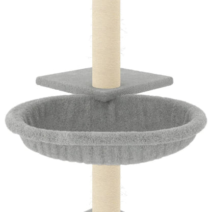 Albero per Gatti con Tiragraffi in Sisal Grigio Chiaro 72 cm | homemem39