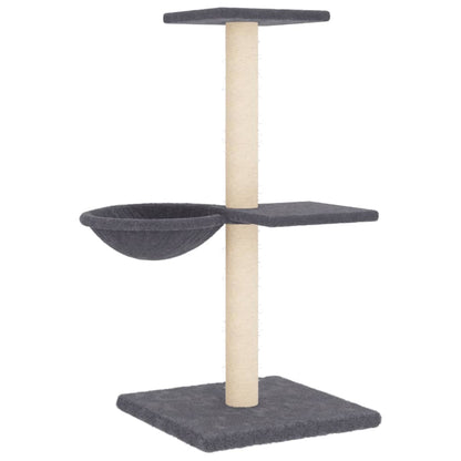 Albero per Gatti con Tiragraffi in Sisal Grigio Scuro 72 cm | homemem39