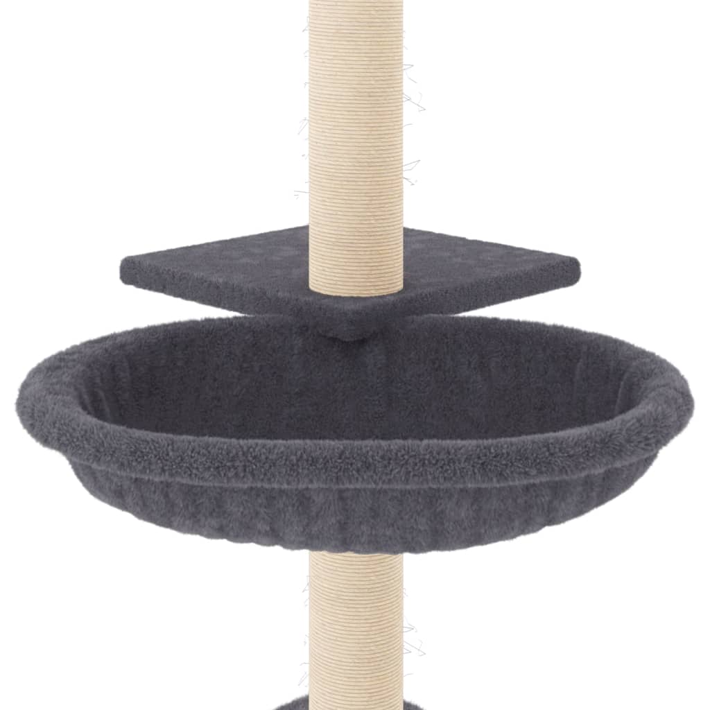 Albero per Gatti con Tiragraffi in Sisal Grigio Scuro 72 cm | homemem39