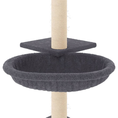 Albero per Gatti con Tiragraffi in Sisal Grigio Scuro 72 cm | homemem39