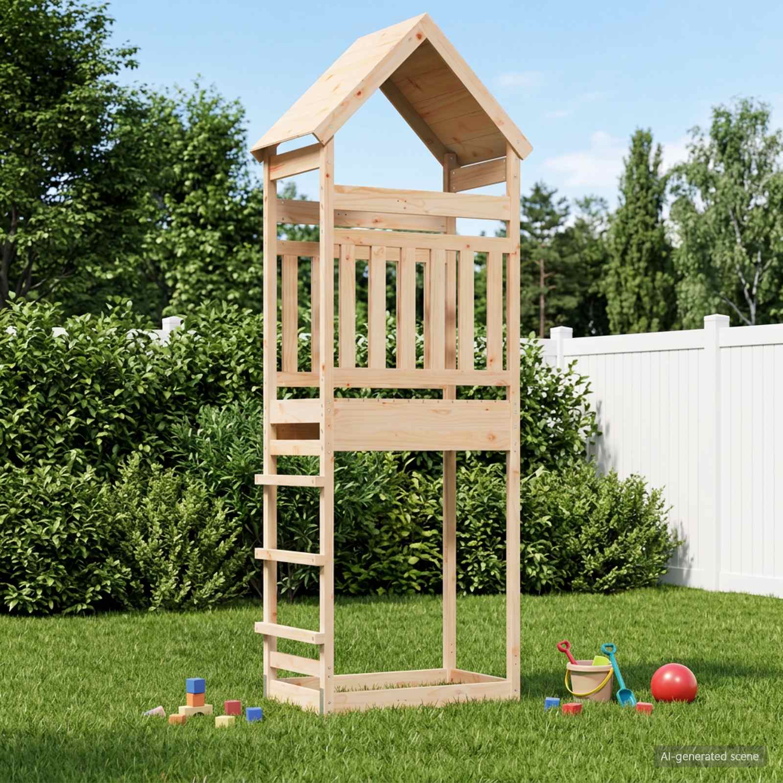 Torre da Gioco per Esterni Naturale Legno di pino massiccio | homemem39