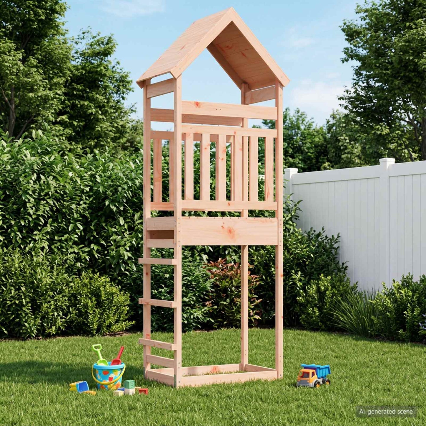 Torre da Gioco per Esterni Naturale Legno Douglas Solido | homemem39