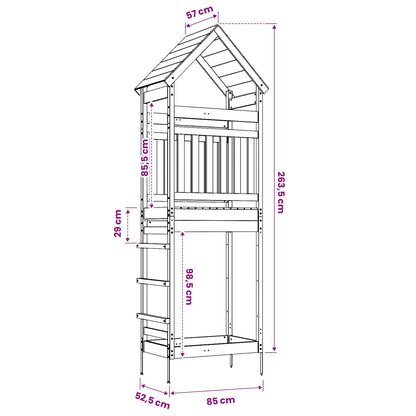 Torre da Gioco per Esterni Naturale Legno Douglas Solido | homemem39