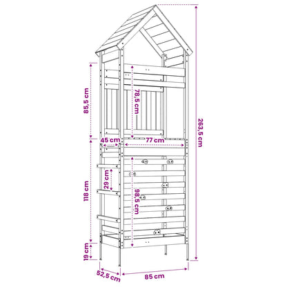 Torre da Gioco per Esterni Naturale Pino Solido Impregnato | homemem39