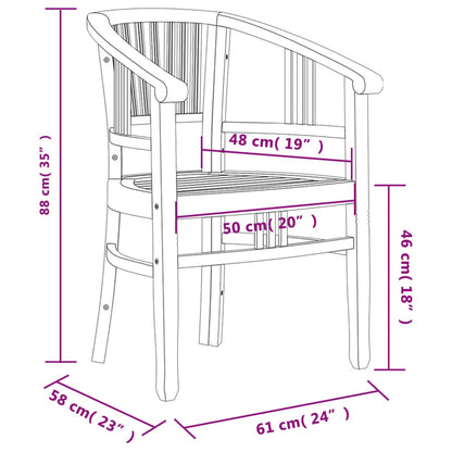 Set da Pranzo per Giardino 3 pz in Legno Massello di Teak - homemem39