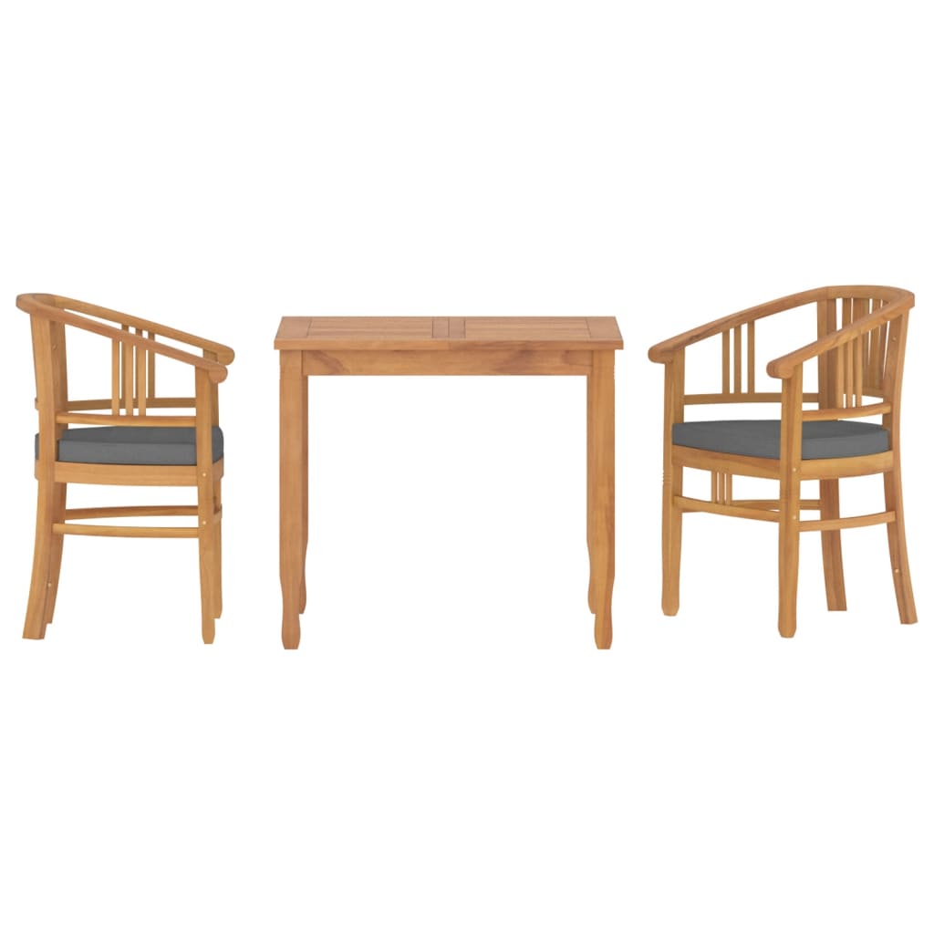 Set da Pranzo per Giardino 3 pz in Legno Massello di Teak - homemem39