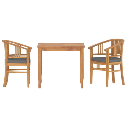 Set da Pranzo per Giardino 3 pz in Legno Massello di Teak - homemem39