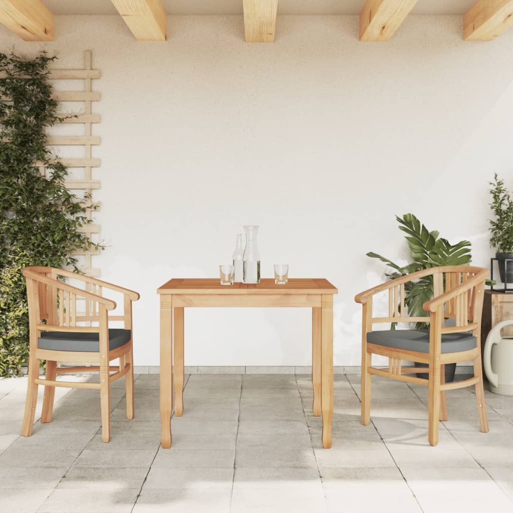 Set da Pranzo per Giardino 3 pz in Legno Massello di Teak - homemem39