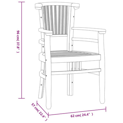 Set da Pranzo per Giardino 3 pz in Legno Massello di Teak - homemem39